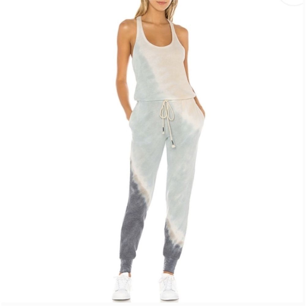 YFB Young Fabulous and Broke Eberhart Jumpsuit Jade India Wash Tie Dye, NWT